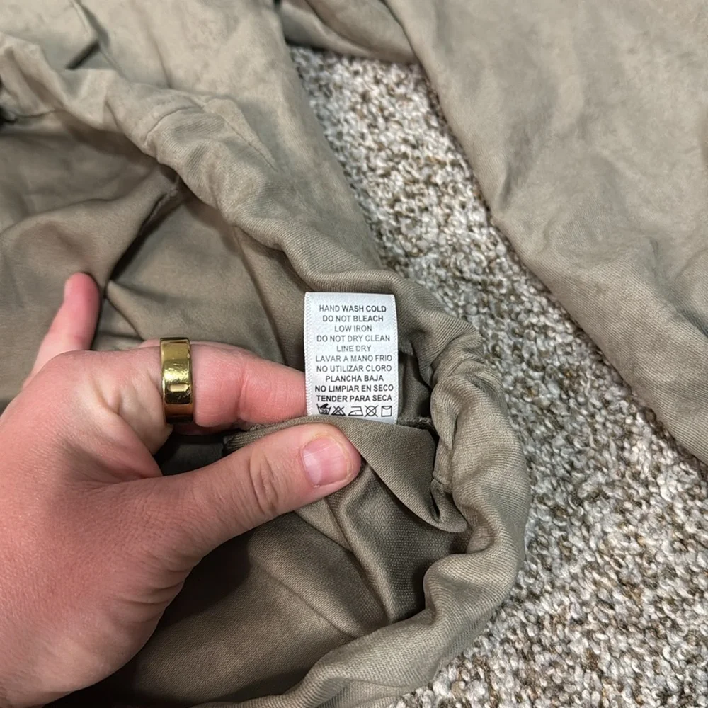 KORYE Women's Peach Skin Crop Utility Jacket Size 2X In Sage - Picture 7 of 7